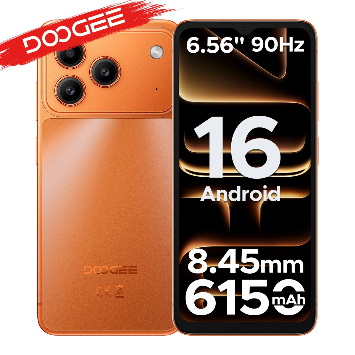 Smartphone DOOGEE NOTE57 Lite Android 16, pantalla HD+ de 6.56" a 90Hz, batería de 6150mAh, 12GB de RAM (3+9), 32GB de ROM, cámara principal de 13MP, compatible con desbloqueo facial
