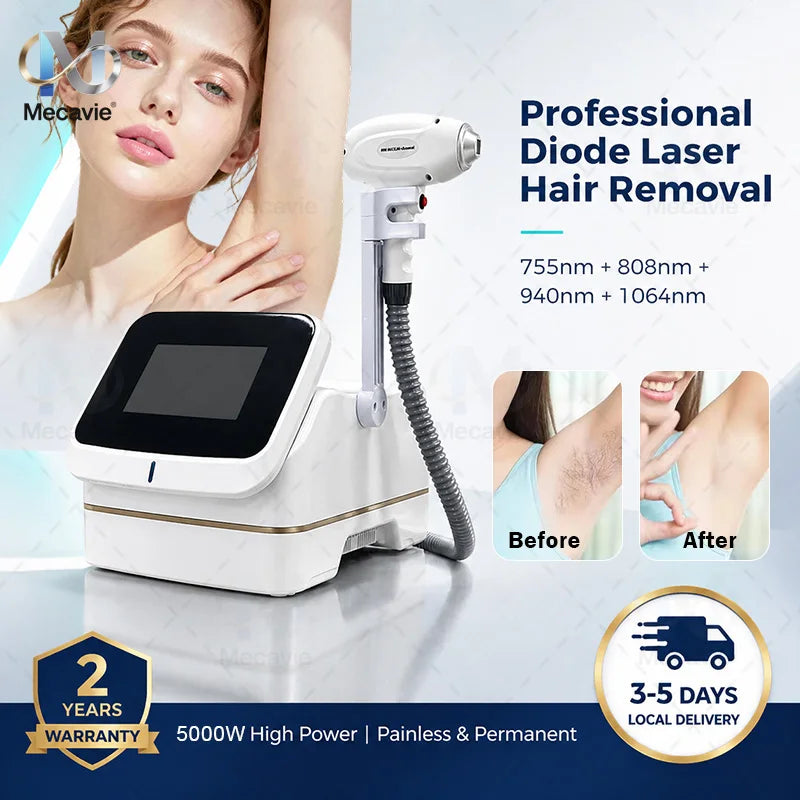 Mini Depiladora Láser de Diodo de 808nm Ice Platinum de 5000w, Máquina de Depilación y Rejuvenecimiento de la Piel, Opciones Económicas para Estudios de Belleza