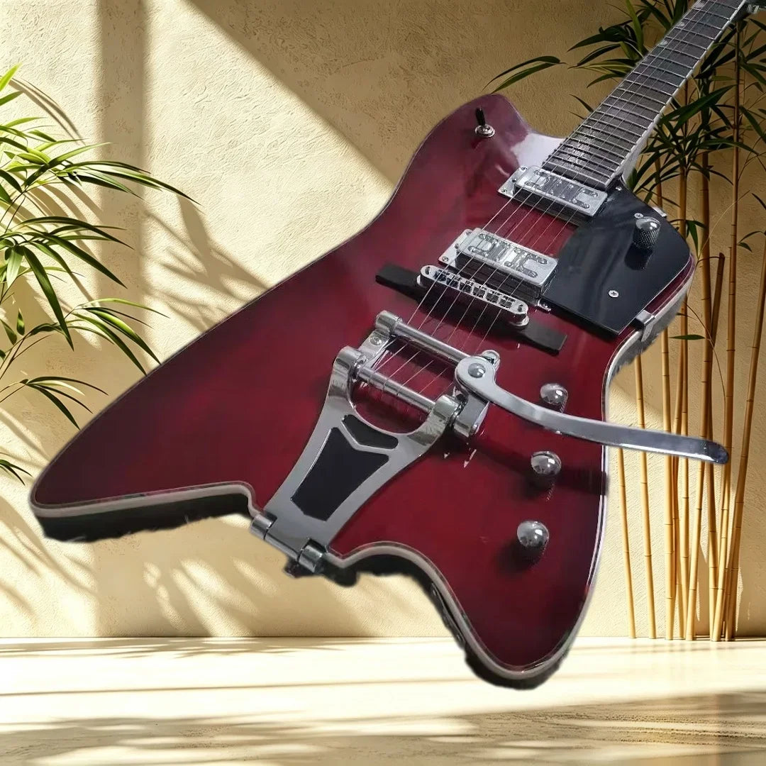 Cuerpo de guitarra Wine Red Fire, doble pastilla humbucker, gran trémolo, banda de rock duro, ensayo, grabación en vivo, colección 2026, nuevo