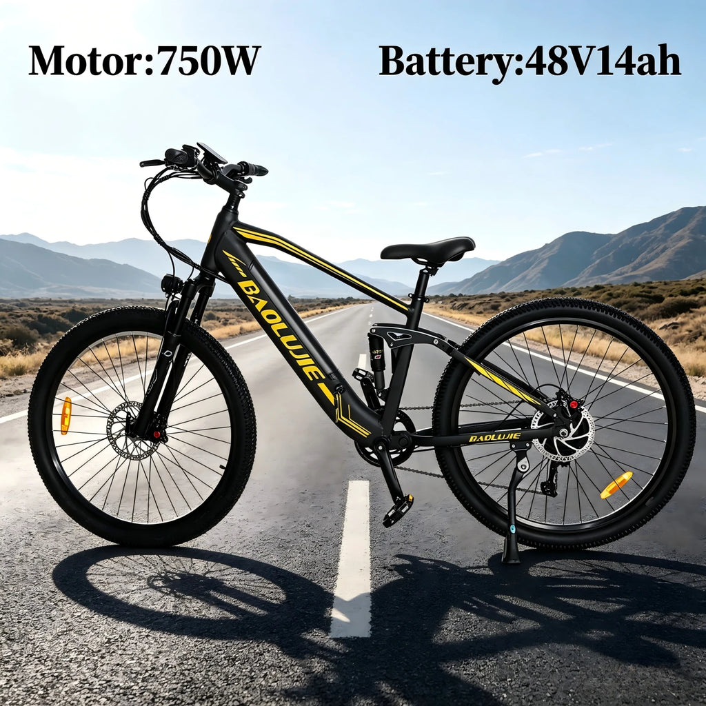 2026 S9 750W 48V14AH Dual Suspension 50km/h Hydraulic Brakes 29 Inch 10-speed Colorful Dashboard Mountain Adult Electric Bicycle