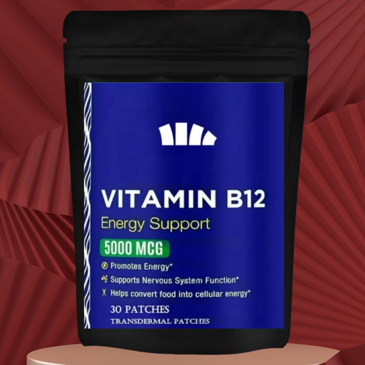 30 parches Parches transdermicos de vitamina B12 - Aumento para energía, metabolismo y apoyo a la salud del sistema nervioso