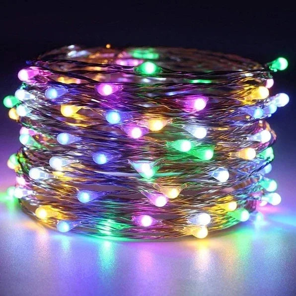 Guirnalda de luces LED de alambre de cobre de 1M 2M 3M 5M 10M 20M 30M, iluminación navideña, guirnalda de hadas para decoración de árboles de Navidad, bodas y fiestas