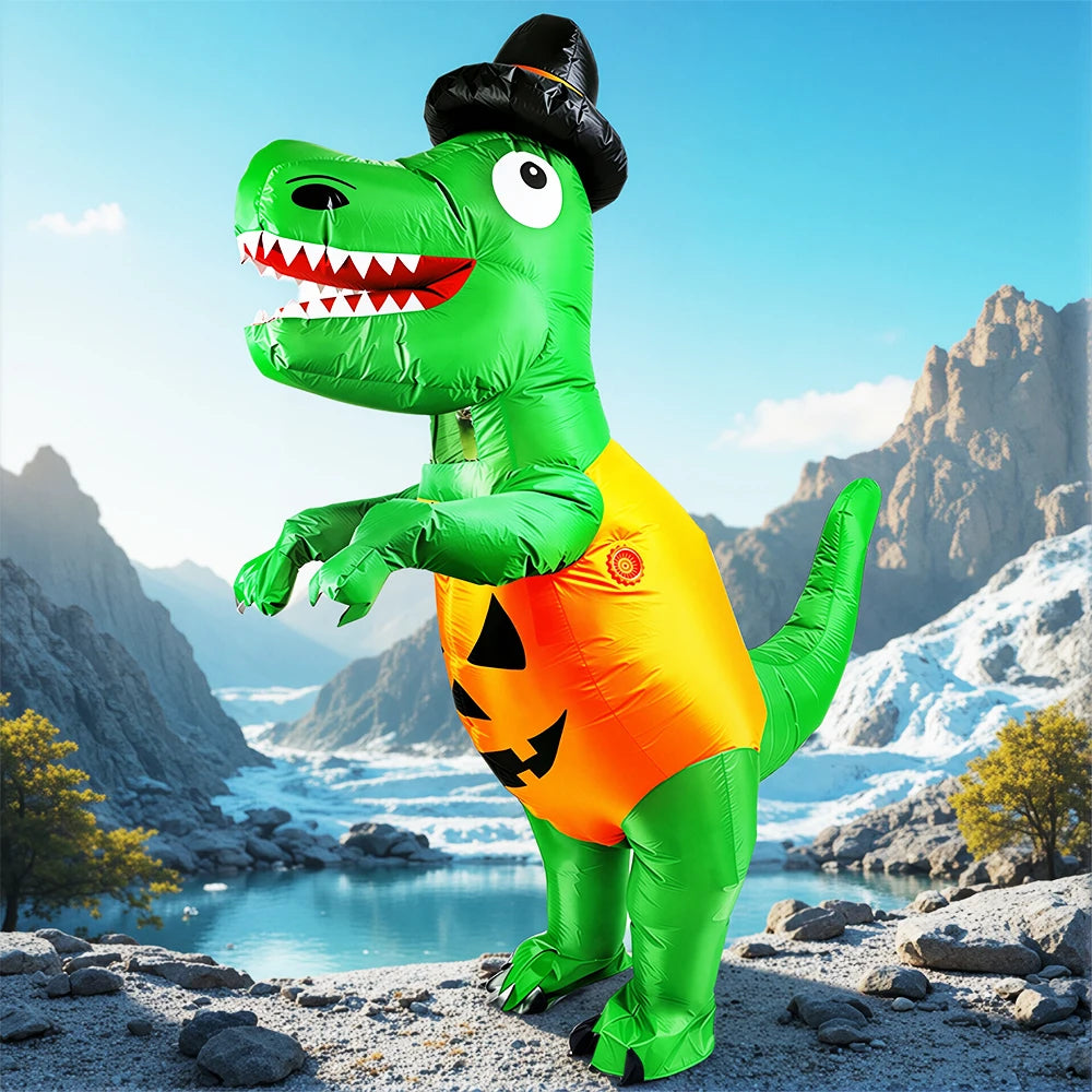 Disfraz Inflable Divertido de Mascota de Dibujos Animados, Raptor, Dinosaurio, para Purim, Halloween, Navidad, Disfraz de Cosplay para Adultos, Traje de Anime
