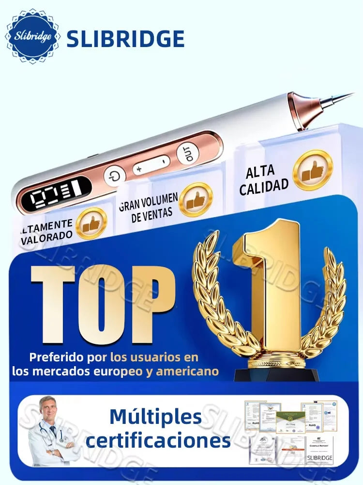 Lápiz de Plasma para Eliminación de Verrugas y Lunares, con 5 Puntas de Aguja y Toallitas con Alcohol
