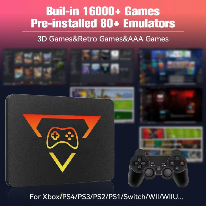 Playzone 1TB para Switch/PS5/Xbox/PS4/PS3/PS2/WIIU 80+Emuladores Launchbox＆Retrobat＆Playnite 16191 Juegos Consola para PC con Windows