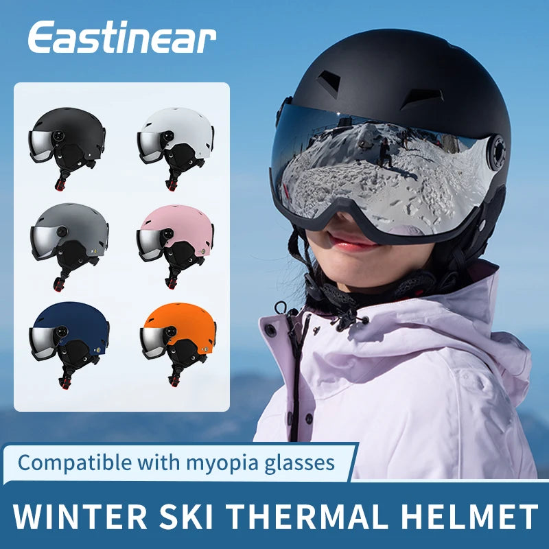 Eastinear's Nuevas gafas ligeras todo en uno Casco de esquí Equipo de esquí y snowboard al aire libre para hombres y mujeres