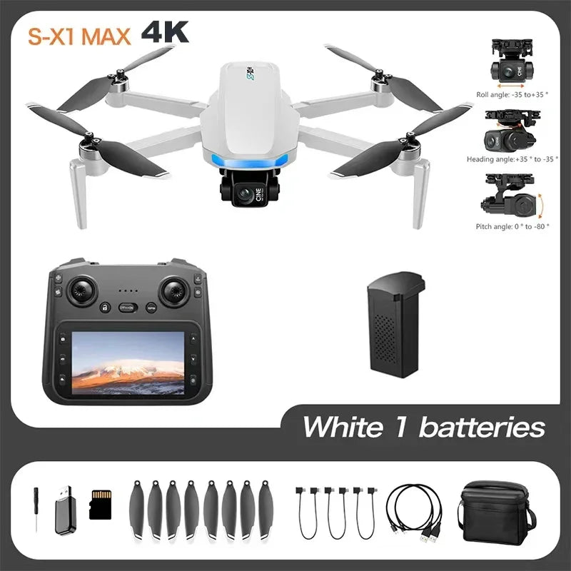 Original S-X1 Dron GPS 8K HD Cámara Profesional Gimbal de Tres Ejes WIFI Evitación de Obstáculos Cuadricóptero Juguete Sin Escobillas Regalo