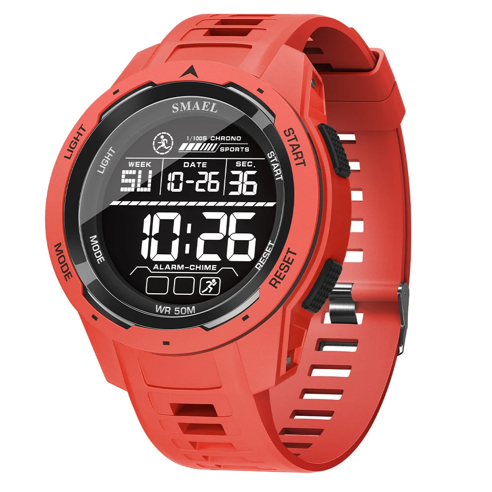 Reloj digital SMAEL 8105, reloj deportivo LED para hombre, resistente al agua 50m, cronómetro con luz para hombre