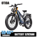 Bicicleta eléctrica potente de doble motor OTIDA S26, batería de 52V20Ah, neumáticos anchos de 26 pulgadas y 4.0, bicicleta eléctrica de montaña MTB para adultos