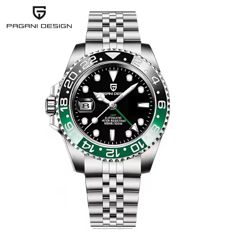 2026 PAGANI DESIGN 40MM Purple Dial GMT Men Mechanical Watch Jubilee Bracelet Sapphire Glass Waterproof Automatic Watch for Men