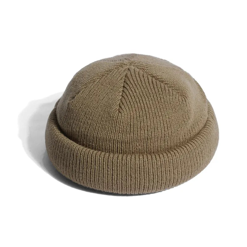 Gorro de punto unisex, gorro de color sólido, cálido, a prueba de viento, con borde doblado, para hombres y mujeres, para esquiar en climas fríos al aire libre.