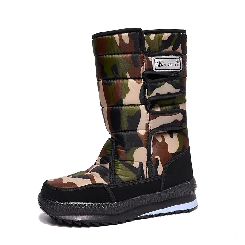 Botas de media pantorrilla para hombre Botas de nieve impermeables para exteriores -40 °   Botas para parejas que mantienen el calor, zapatos de mujer con plataforma antideslizante, talla grande 36-47