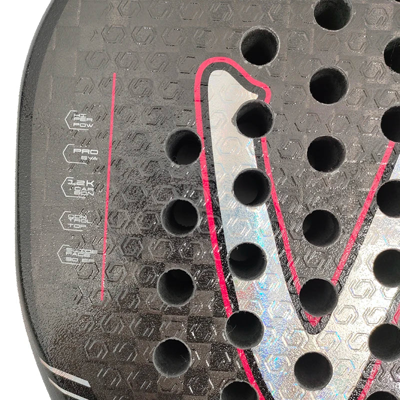 La nueva raqueta de Padel de fibra de carbono de 12K, raqueta de Padel de EVA con núcleo de espuma viscoelástica elástica, raqueta de tenis de playa, raqueta de Padel de fibra de carbono