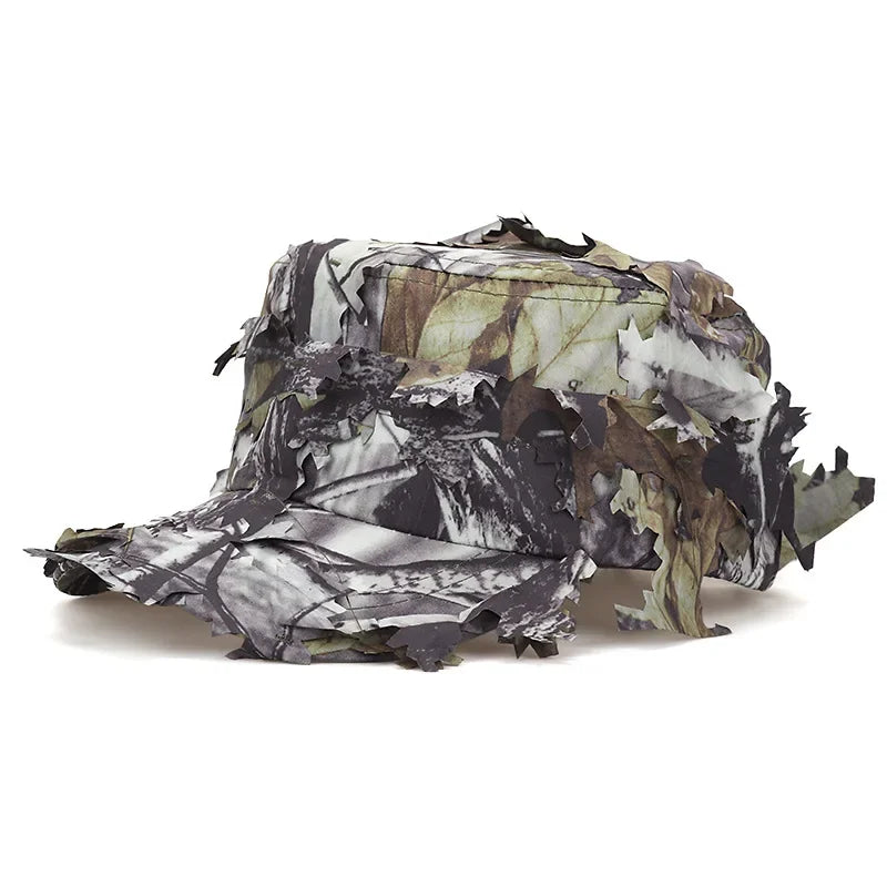 Gorra de béisbol de estilo americano con camuflaje biónico de hojas, sombrero de sol de ala curva para camuflaje en la selva, copa suave para entrenamiento al aire libre