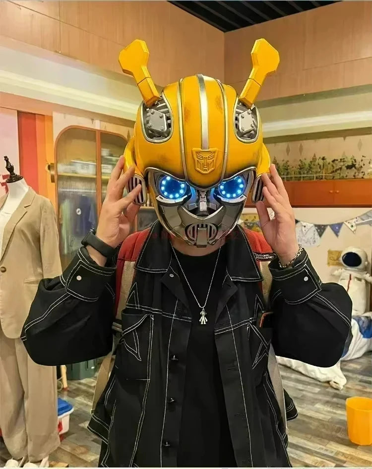 Casco de Iron Man Mk5 Mk50 Mk17 con Control por Voz Jarvis, Luz LED, Modelo de Juguete para Adultos, Regalo de Cumpleaños