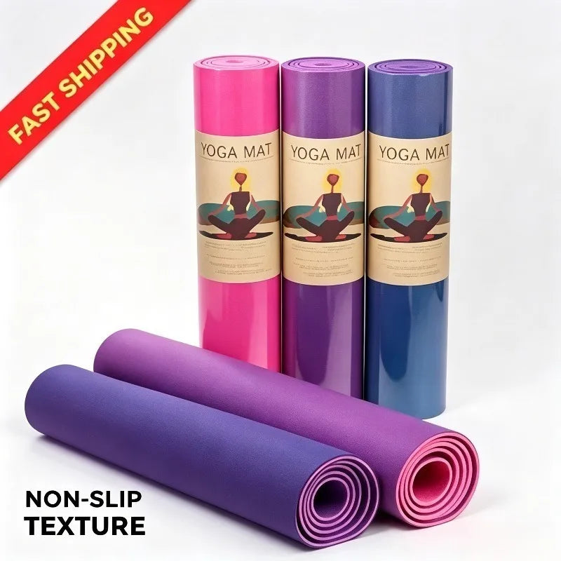 Colchoneta de Yoga Antideslizante para Fitness, Deporte, Pilates y Gimnasia, de TPE de 6MM de Grosor, para Ejercicio en el Suelo