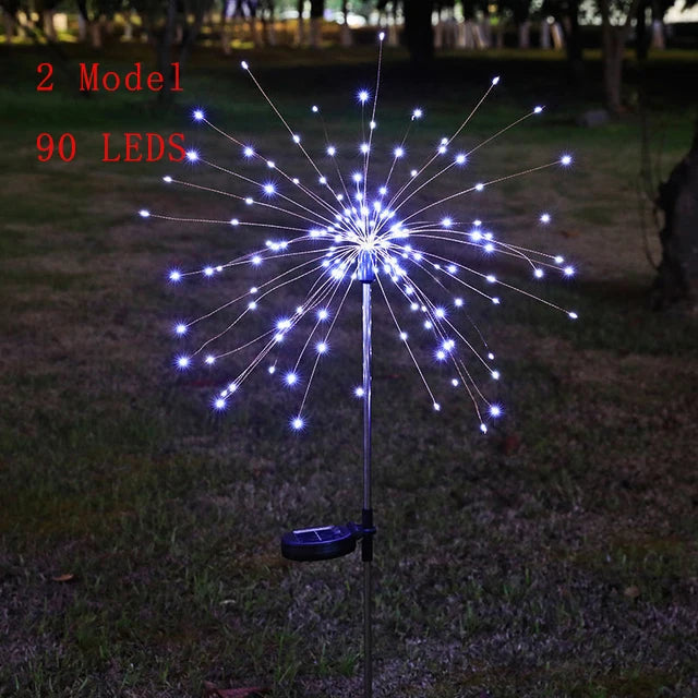 Luz LED de fuegos artificiales solares para exteriores, lámpara de caballo de meteorito, guirnalda de luces, decoración de calle y jardín, luz navideña de Año Nuevo
