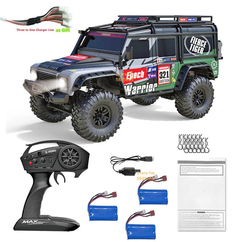 Camión todoterreno RC 4WD de escalada de 45 grados, 2,4G, 4WD, 1/10, suspensión independiente, coche de carreras de derrape
