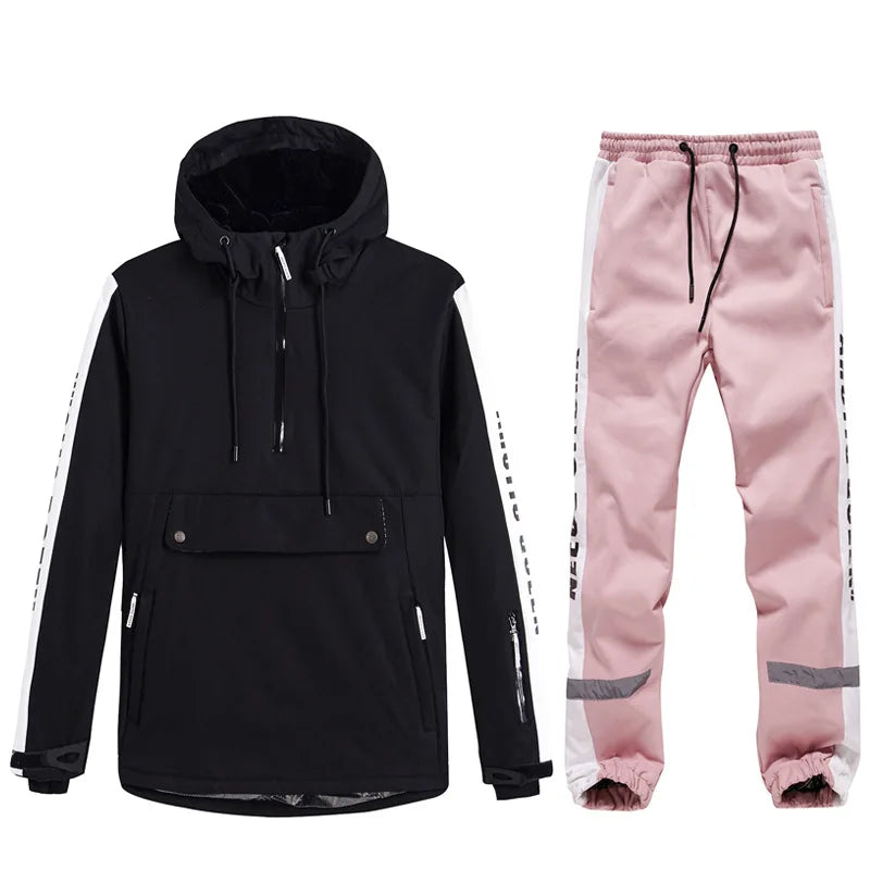 Traje de esquí para mujer, mono de esquí para deportes al aire libre, chaqueta de Snowboard para hombre, traje de salto cálido, ropa de invierno impermeable, monos, abrigo con capucha