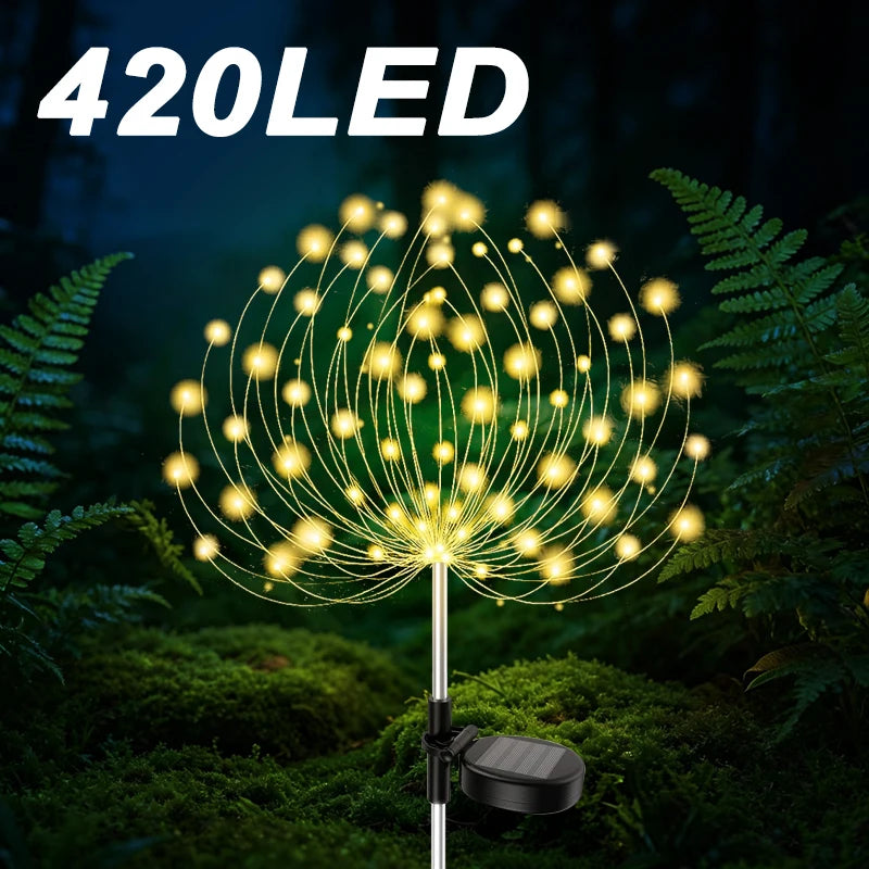420LED Solar Landscape Lights Outdoor Waterproof Fairy Lights Decor for Outdoor Lawn Yard Balcony Path Solar Stake Lights