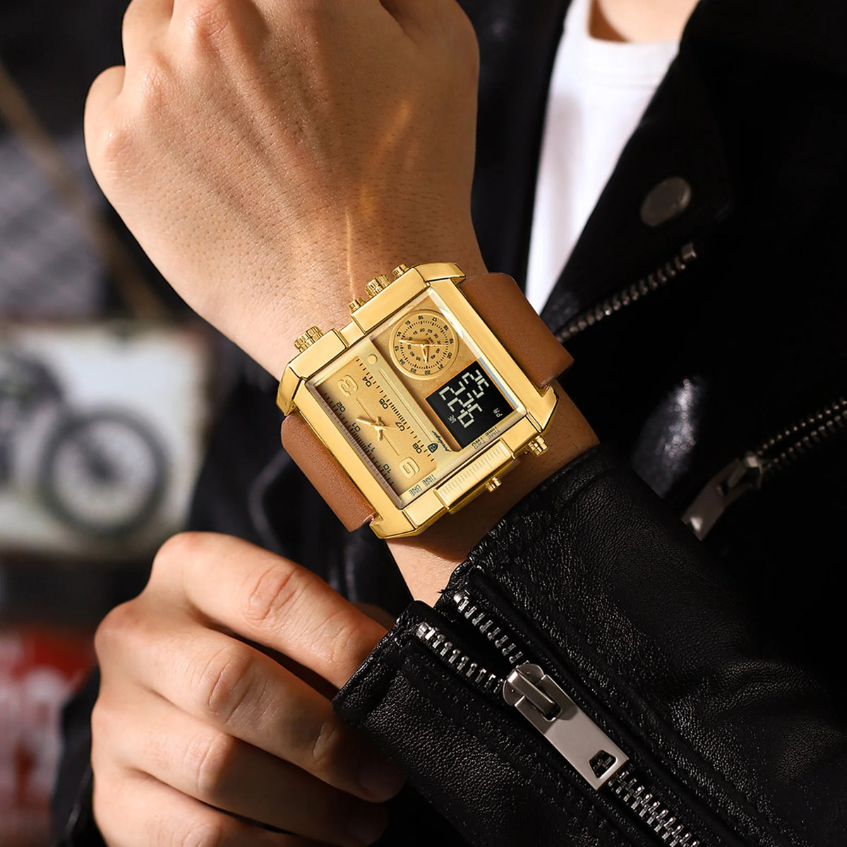 Reloj de pulsera para hombre POEDAGAR de lujo, resistente al agua, luminoso, con alarma, cuarzo, fecha, día de la semana, deportivo y digital.