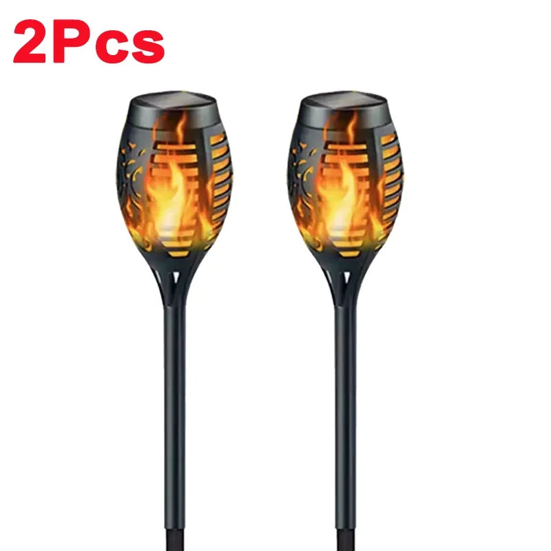 1/2/4/6/8/10 piezas de luces solares de antorcha con efecto de llama, parpadeantes, impermeables, para decoración de jardín, exteriores, césped, camino, patio, lámparas de pie