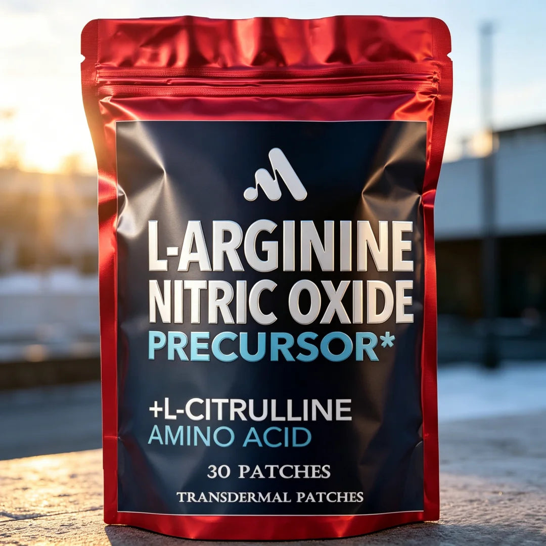 30 Parches de L-Arginina para Hombres, Complejo de L-Citrulina con Parches Transdérmicos
