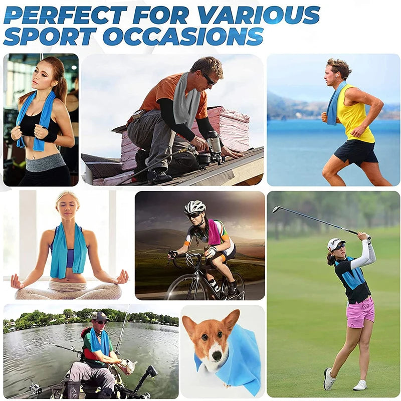 Toalla deportiva de microfibra para la cara, paño de enfriamiento de secado rápido para gimnasio, natación, Yoga y correr, 10 piezas