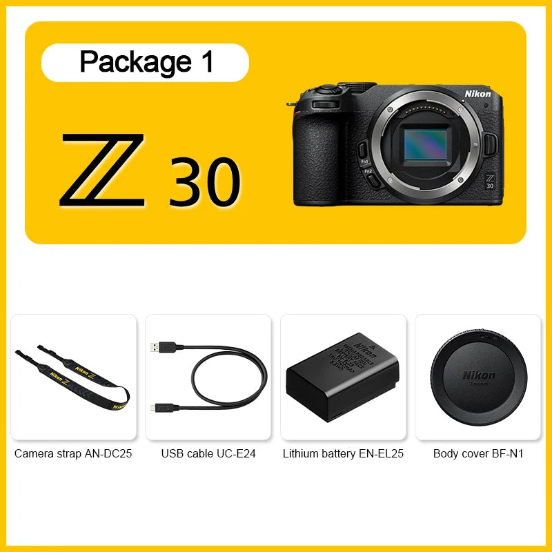 Cámara Nikon Z30 sin Espejo, Fotografía Profesional, Video 4K, Cámara para Vlogs, Cámara para Transmisión en Vivo
