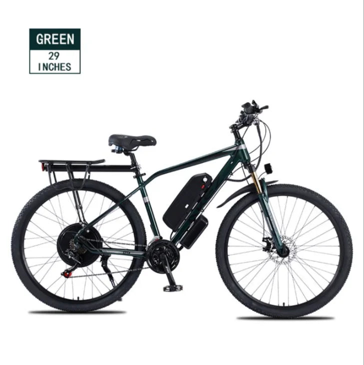 Bicicleta eléctrica AKEZ 2025 de nuevo estilo, 29 pulgadas, 48V 1000W, 13AH/18AH, bicicleta eléctrica de aleación de aluminio con doble freno de disco para adultos