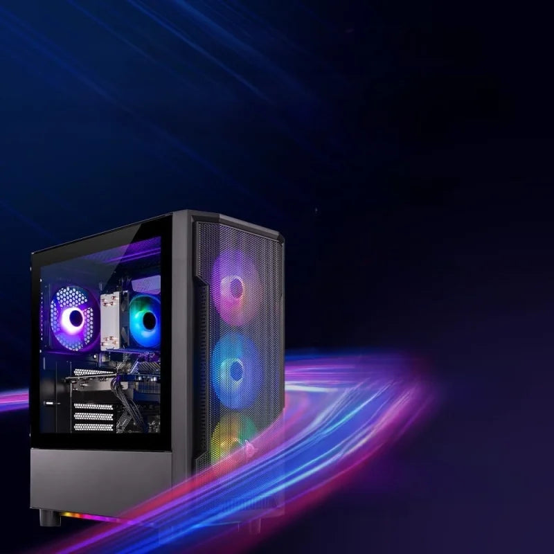 PC de Escritorio para Juegos Shadow, Ryzen 5 9600X 3.9 Ghz (5.4GHz Turbo), RX 9060 XT 8GB, SSD NVMe Gen4 de 1TB, 16GB de RAM DDR5 600