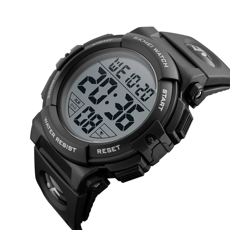 Skmei Fashion Big Dial Mens Sports Watches Waterproof Swimming LED Light Chronograph Date Digital Alarm Clock Male