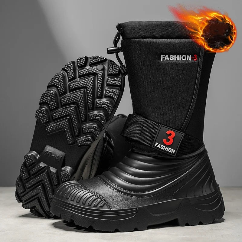 Botas de nieve nuevas para hombre, ideales para otoño e invierno, con forro polar y suela gruesa, resistentes al frío, cálidas para actividades al aire libre, impermeables, antideslizantes y aptas para senderismo.