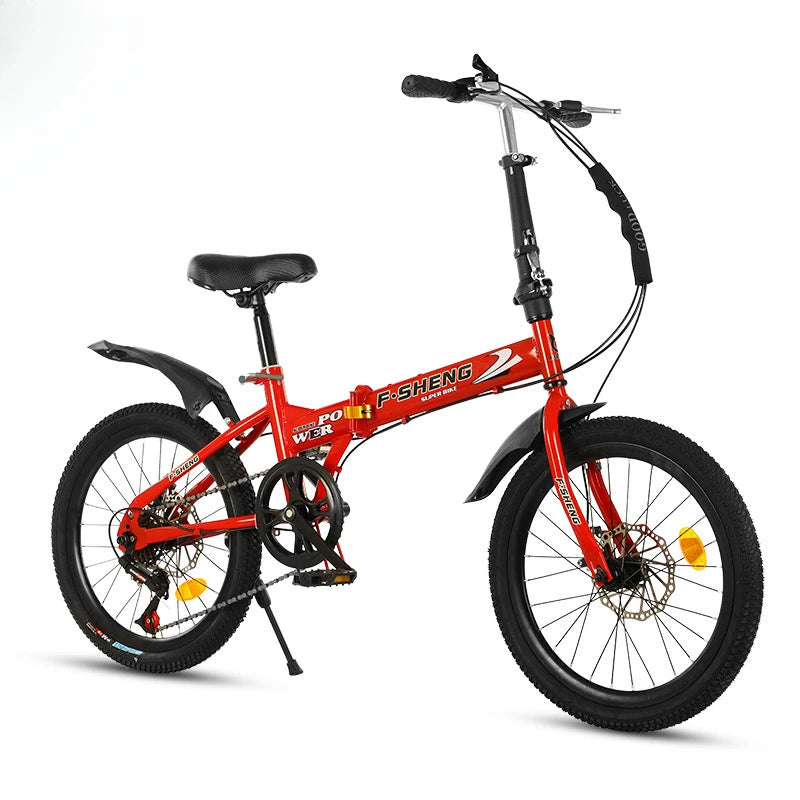 Bicicleta plegable de 20 pulgadas, 6 velocidades, doble freno de disco: bicicleta compacta y fácil de transportar para un almacenamiento sencillo