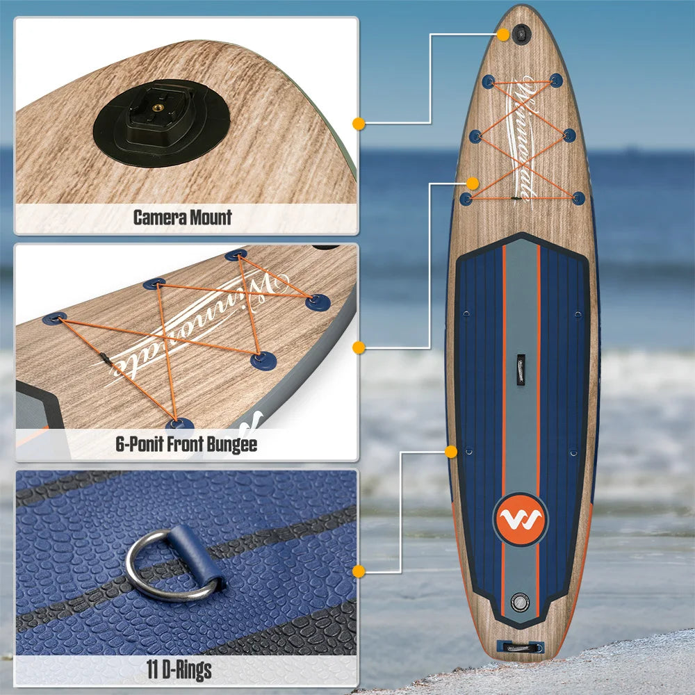 WNOVA W008 Tabla de Paddle Inflable Ultraligera 335*84*15 cm, Material PVC, Deportes Acuáticos para Adultos, Yoga, Pesca, Viajes, Surf, Tabla de Paddle Antideslizante