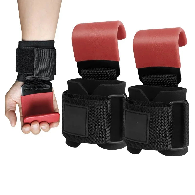 Gancho de elevación para Fitness, soporte de agarre de mano, gancho de elevación duro, correa para muñeca, guantes de fitness para hombres y mujeres, 2 uds.