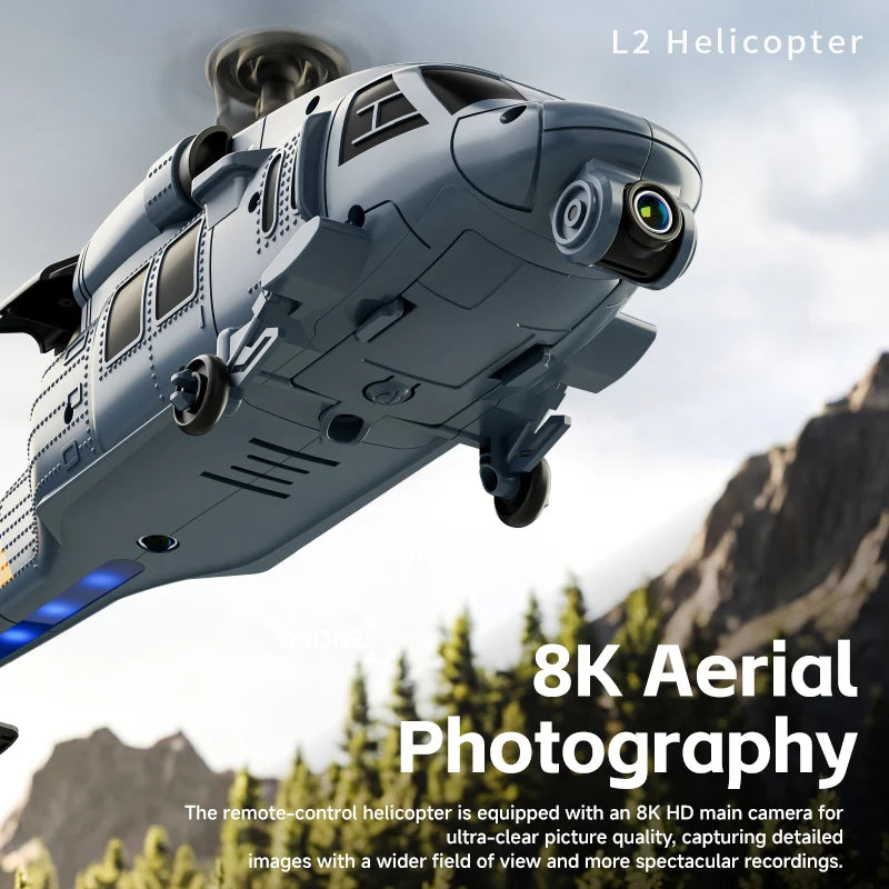Nuevo Helicóptero RC L2 con Giroscopio de 6 Ejes, Cámara 8k, Mantenimiento de Altitud, Flujo Óptico, Control Remoto, Juguetes RC para Niños y Adultos
