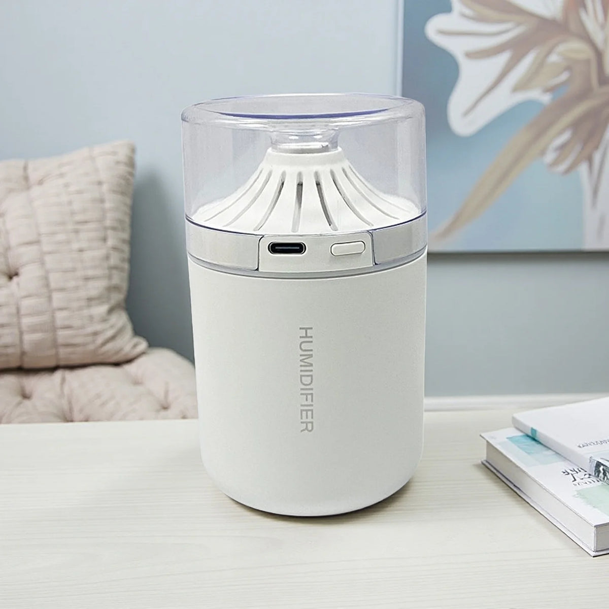 Humidificador montado en vehículo con luz de ambiente de cambio Gradual colorido con reducción de ruido Spray delicado silencioso para aire fresco