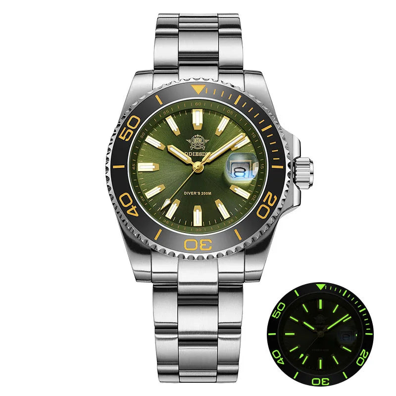 Relojes de cuarzo ADDIESDIVE nuevos de 41 mm, acero inoxidable 316L, superluminosos, resistentes al agua 20 bares, reloj para hombre con calendario AD2510