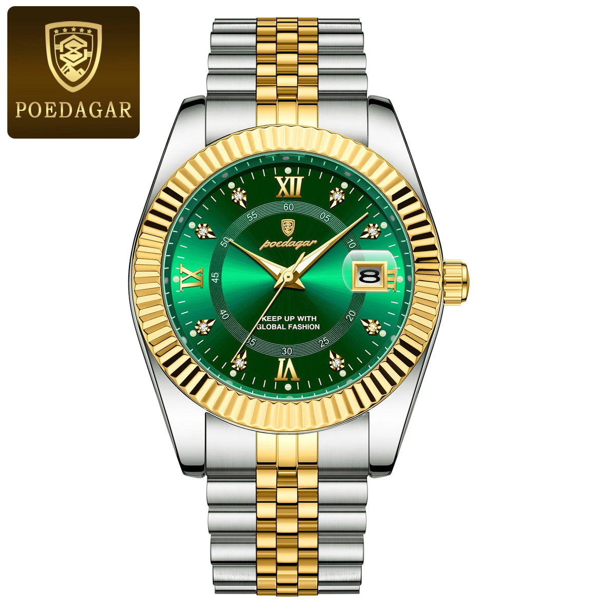 Reloj de lujo para hombre POEDAGAR, resistente al agua, acero inoxidable, luminoso, reloj de pulsera militar, cronógrafo de cuarzo para negocios