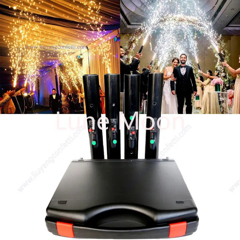 4 unidades de máquina de chispas frías portátil para bodas, lanzador de chispas para la entrada de la pareja, el primer baile y el DJ