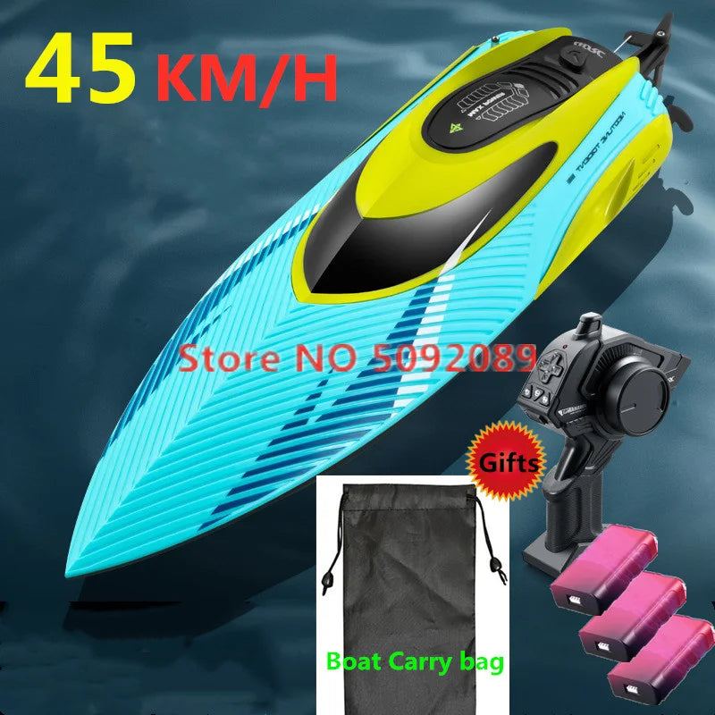 Lancha rápida RC de alta velocidad 45 km/h, barco de control remoto grande de 37 cm, 2.4G, embarcación de remo, impermeable, con reinicio de vuelco, barco de carreras RC, juguete RC