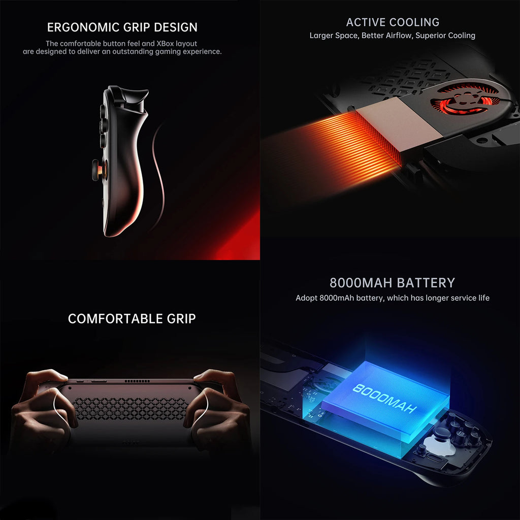 Consola de Videojuegos AYN ODIN2 PORTAL, Pantalla OLED de 7'' y 120 Hz, Salida de Video 4K, Android 13, Batería de 8000 mAh, Refrigeración por Aire, Qualcomm 8 Gen2