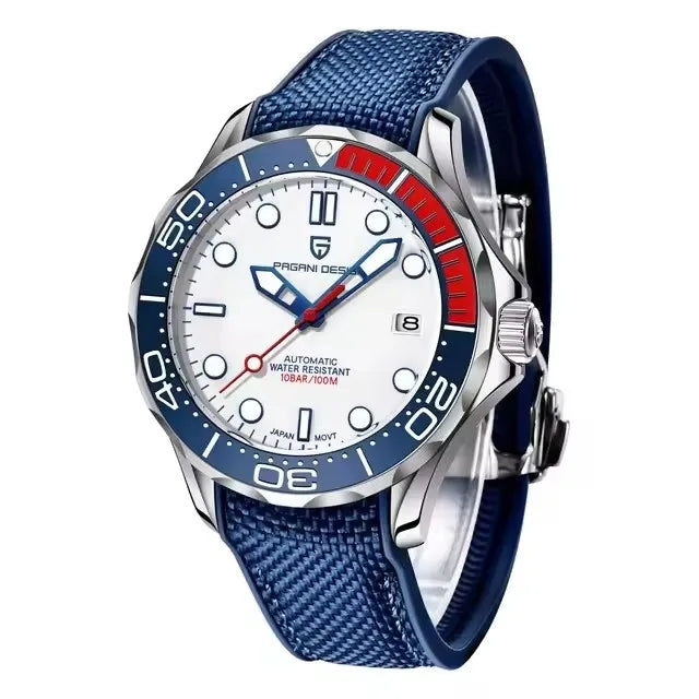Reloj de lujo mecánico PAGANI DESIGN, bisel de cerámica, cristal de zafiro, fecha, luminoso, movimiento japonés, reloj de acero inoxidable para hombre