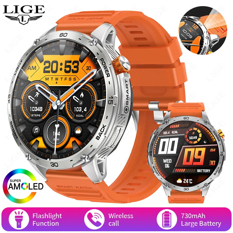 Reloj inteligente para hombre 2026, nuevo para Android e iOS, deportivo, para exteriores, con batería grande de 730 mAh, llamadas Bluetooth y pantalla AMOLED Ultra HD de 1,75"