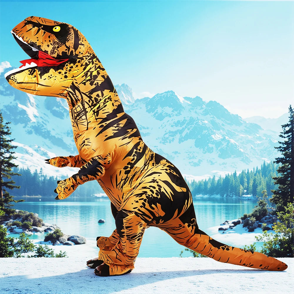 Disfraz Inflable Divertido de Mascota de Dibujos Animados, Raptor, Dinosaurio, para Purim, Halloween, Navidad, Disfraz de Cosplay para Adultos, Traje de Anime