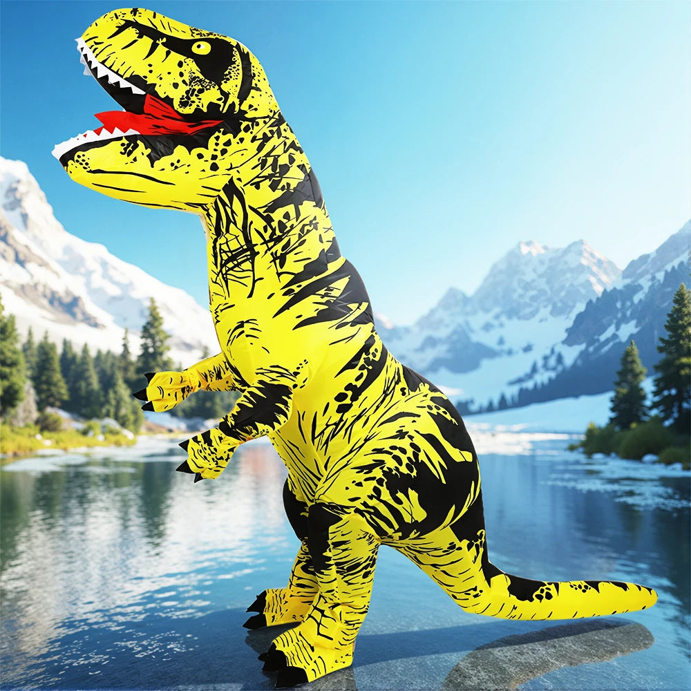 Disfraz Inflable Divertido de Mascota de Dibujos Animados, Raptor, Dinosaurio, para Purim, Halloween, Navidad, Disfraz de Cosplay para Adultos, Traje de Anime
