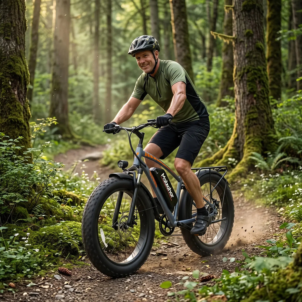 Malzahar DZ-F01 48V 23.4Ah Electric Bike Adult 26*4 Inch Fat Tire 7 Speed Assistance Mode Range 60-80Km Mountain Bike 250W Motor Removable Lithium Electric Bicycle Disc Brake All Terrain Snow Sand Beach Road off-Road C