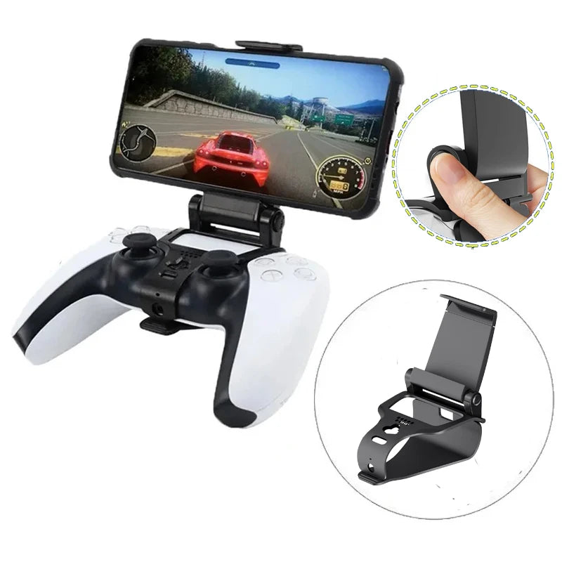Para el mando PS5 Gamepad Soporte de teléfono móvil Smart Grip Soporte de montaje Adecuado para accesorios PS5 con ancho ajustable