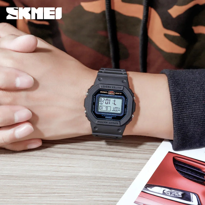 SKMEI 1628 Military Digital Watch for Men Retro Sport Waterproof Mens Electronic Wristwatch LED Display Clock 1988 Reloj Hombre